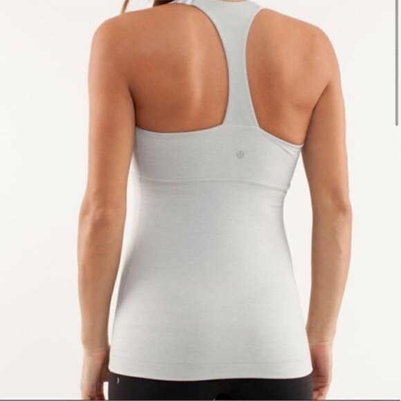 Lululemon Deep Breath Racer Back Tank Top Size 8 Grey - Picture 2 of 8